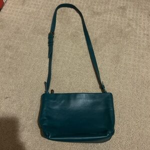 Elegant Teal Leather Shoulder Bag